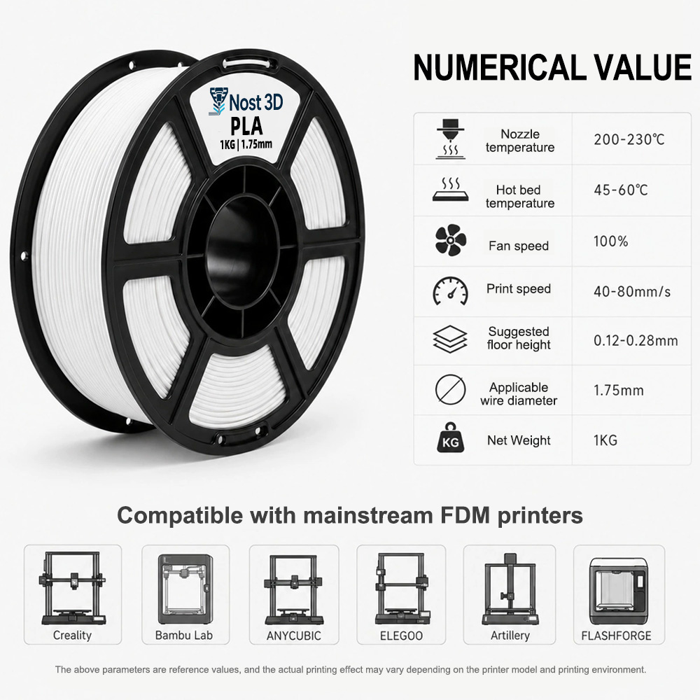 NOST 3D PLA Filament 1.75mm 1kg Spool - Image 5