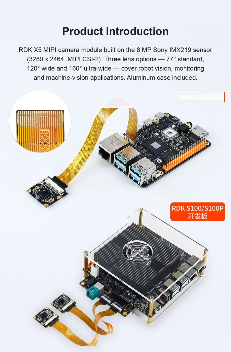 RDK X5 MIPI Camera Module (IMX219, 77°/120°/160°) - Image 9